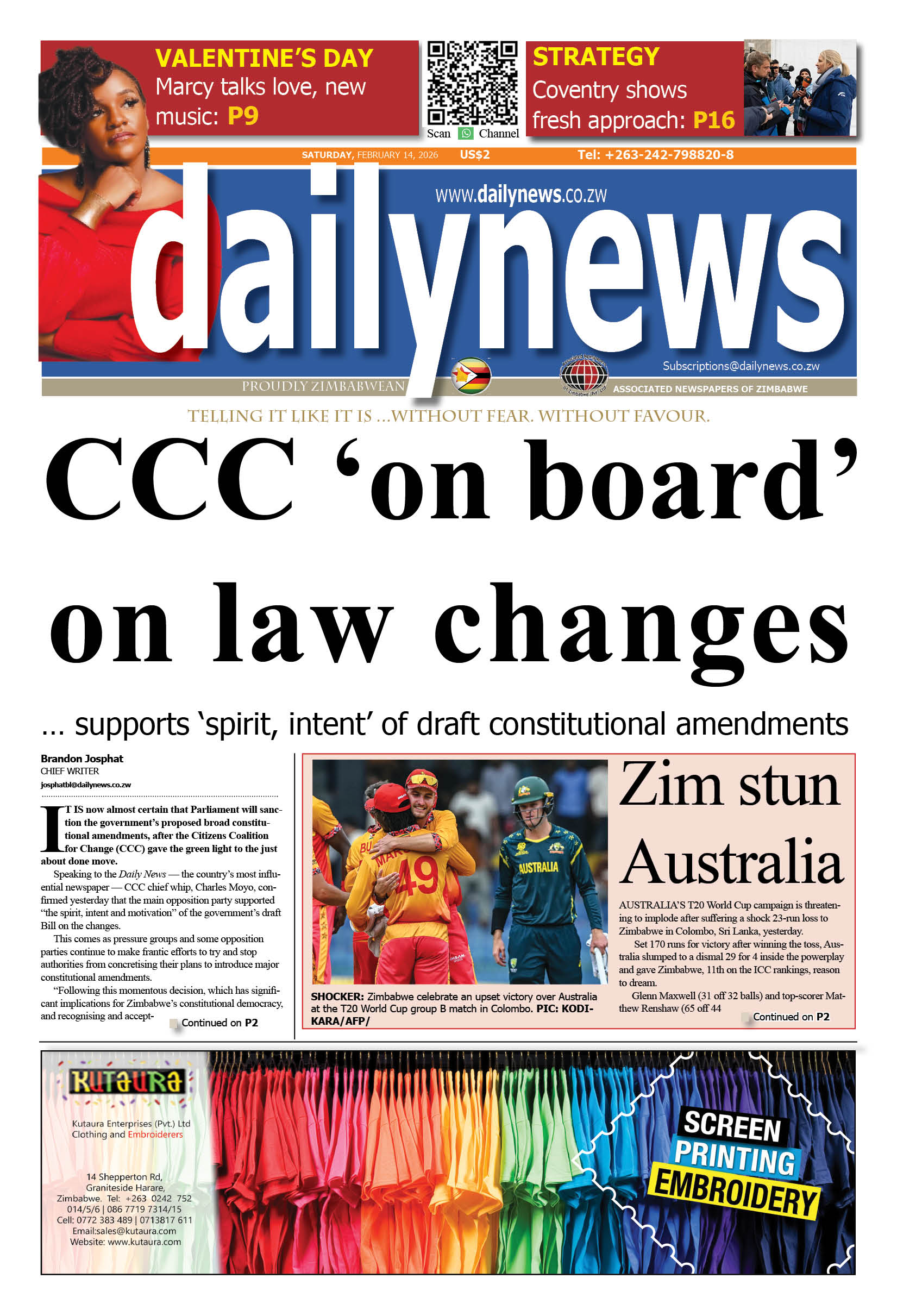 Saturday 14 January 2026